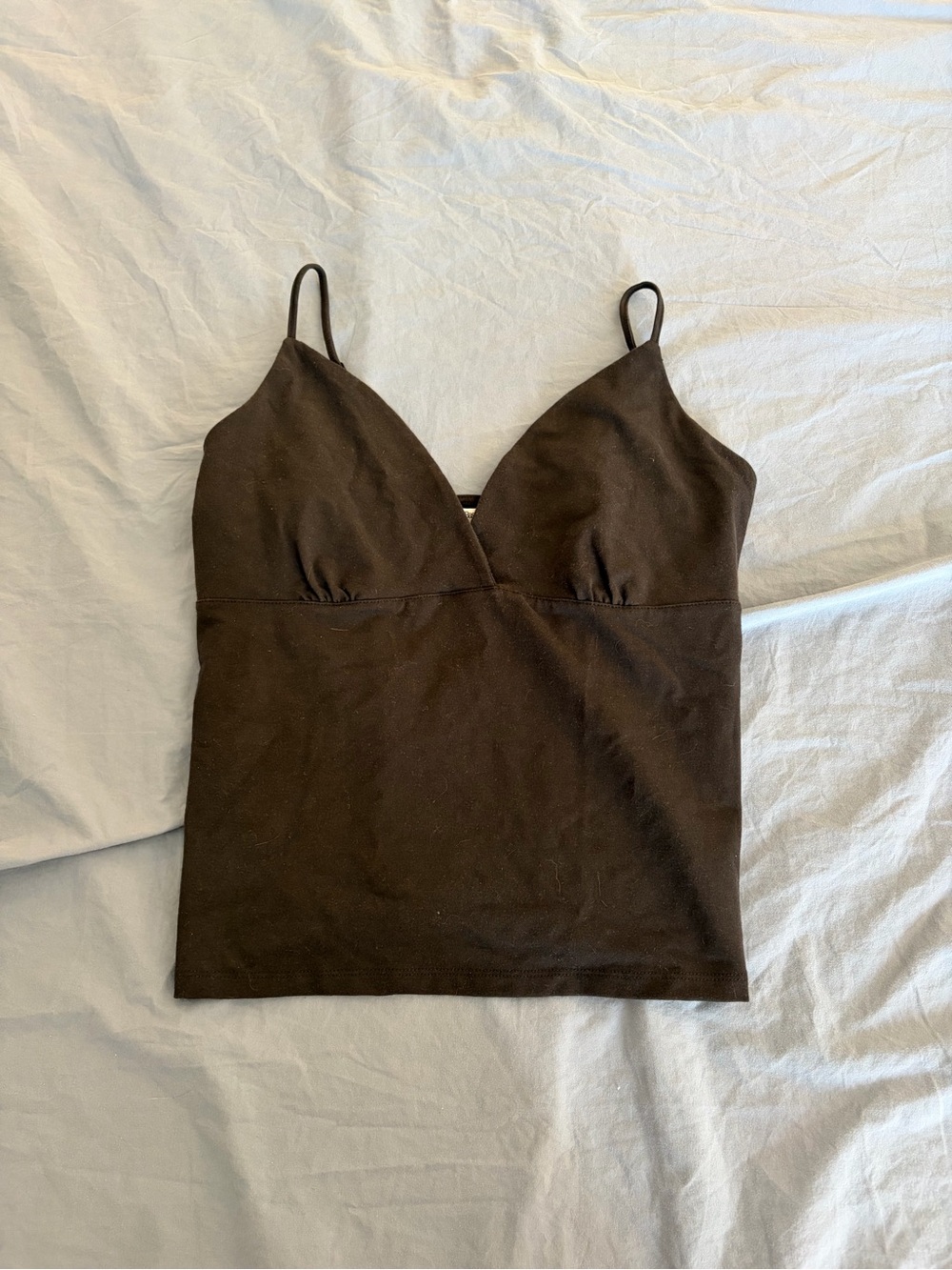 Organic Basics Black Spaghetti-Strap V-Neck Tank Top